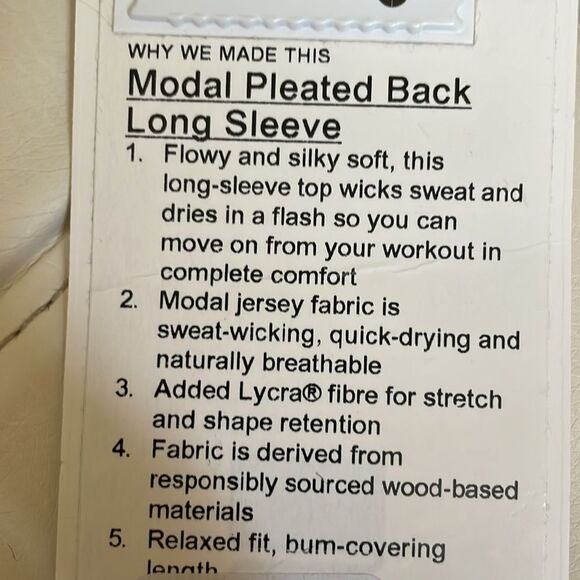 NWT LULULEMON Modal Pleated Back Long Sleeve Shirt FRENCH PRESS BROWN FLOWY 4 6 - Picture 3 of 4